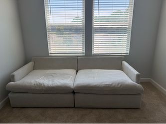 Modern Cream Modular Sofa + Matching Ottoman