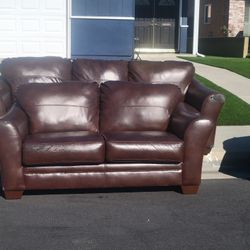 Brown Leather Couch 