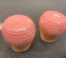 $60 for 2 Outdoor Strawberry Fruit Stool Red Resin Side Table 13.4 Inch