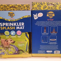 (1) Banana Boat Sprinkler Splash Mat for S/M Breed Dogs 34 Inch