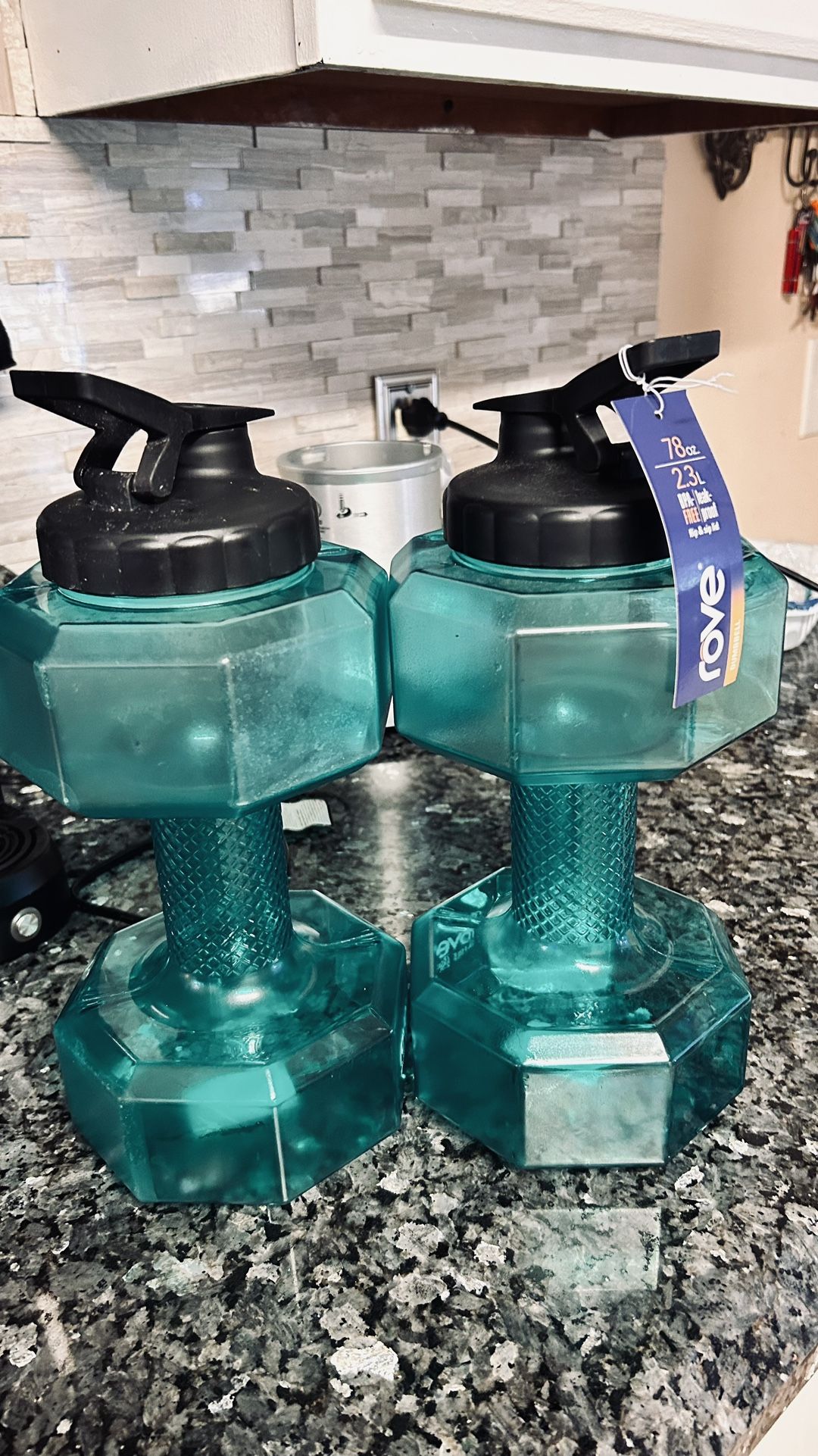 2 78oz Dumbbell Water Bottles