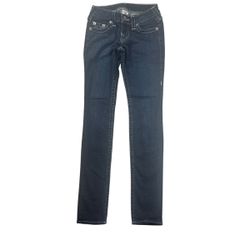 True Religion Skinny Jeans Size 24 Dark Wash Low Rise Stretch USA