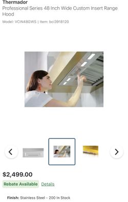 Thermador Professional Series 48 Inch Wide Custom Insert Range Hood