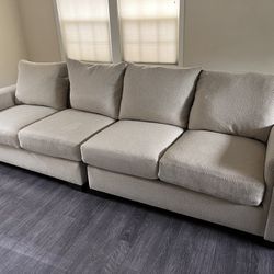 Luxurious, Comfortable, Beige Couch 