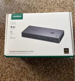 DisplayPort Switch 2 In 1 Out KVM UGreen