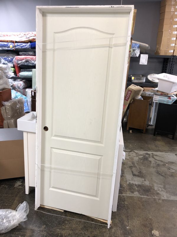 Masonite 32 x 80 2 Panel Arch Top RH Primed Interior Door
