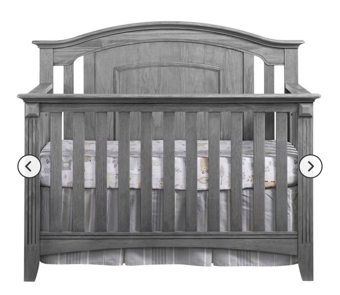 Oxford Baby Willowbrook In Convertible Crib in Graphite Gray
