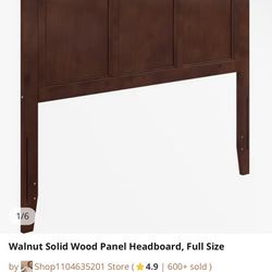 AFI, Madison Full Solid Wood Panel Headboard, Walnut