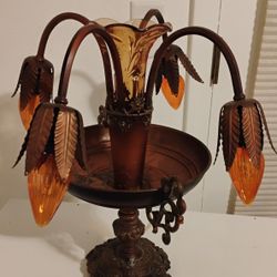 Antique Victorian Art Nouveau Epergne Centerpiece Table Lamp
