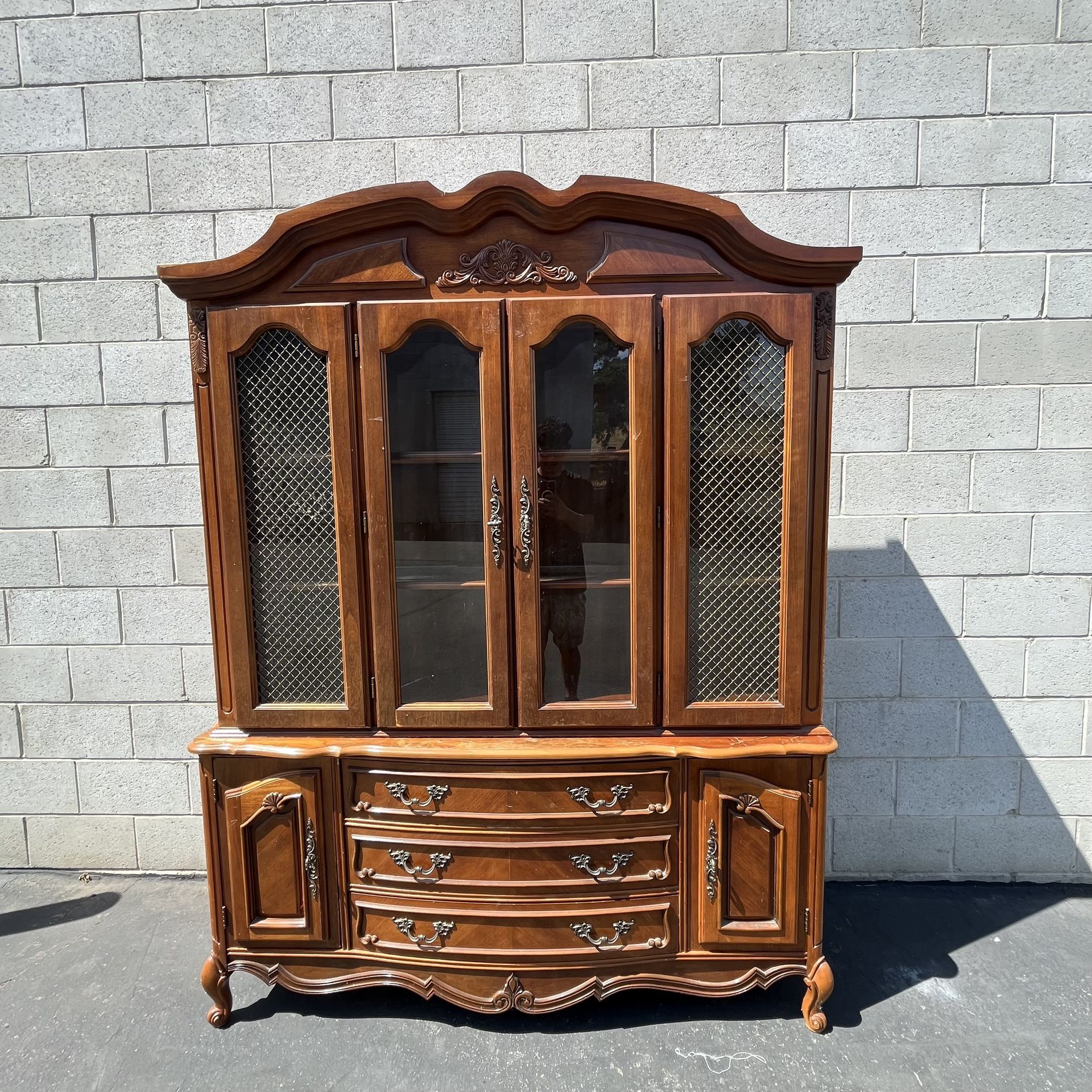 Vintage Bassett Cherry China Hutch