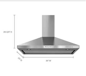 KitchenAid 36 inch Convertible 400.0-CFM Recirculating Stainless steel Wall-Mounted Range