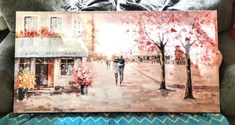 **Brand New** Romantic Spring is in Bloom Shabby Chic 24"W x 48"L Canvas