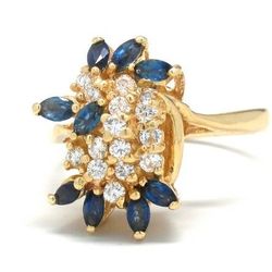 Ladies Diamond/Sapphire Cluster Ring