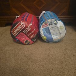 Set Of 2 Coleman Glow In The Dark Kids Sleeping Bags NEW - Natomas