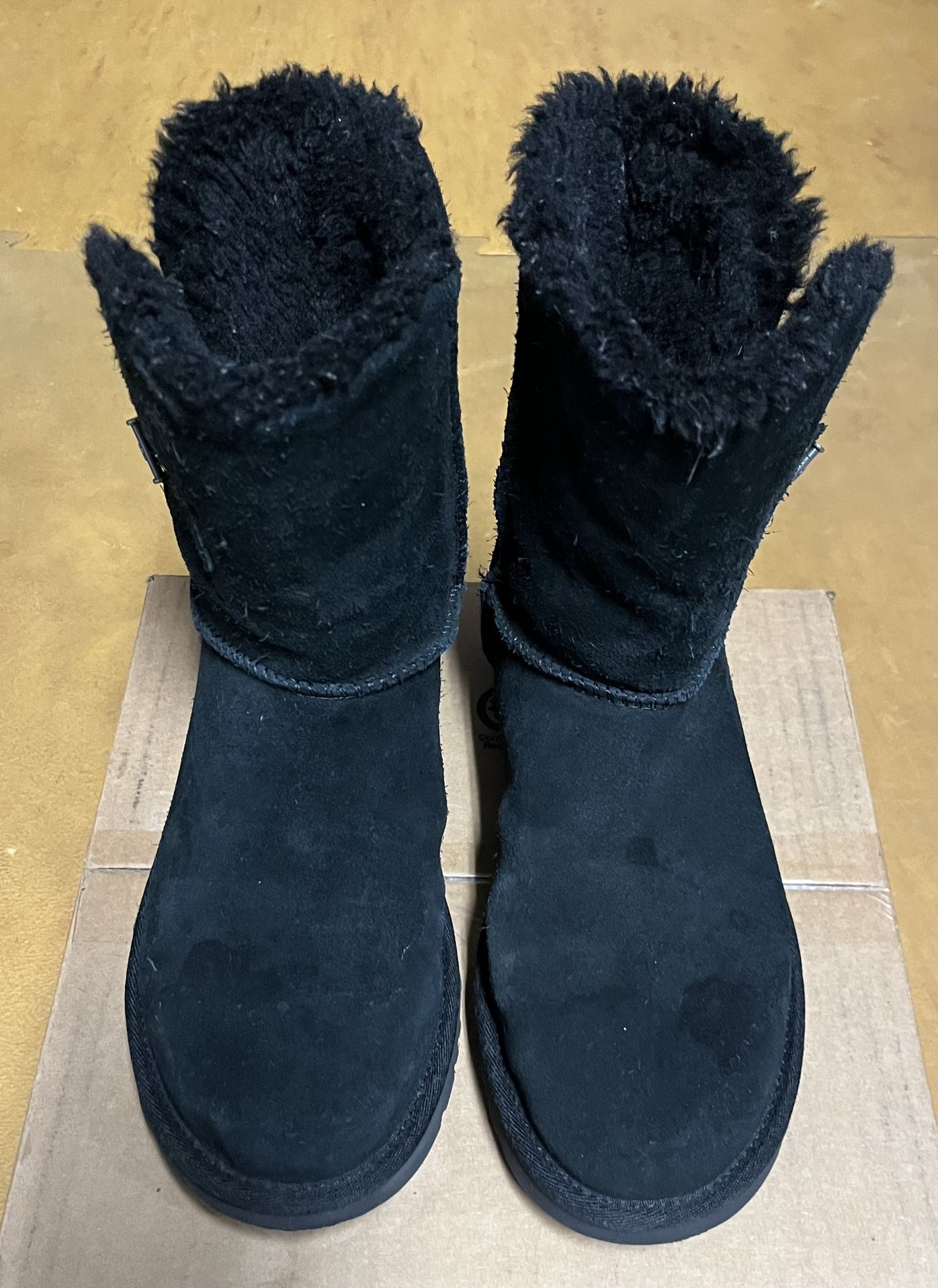 Women’s UGG Black Leather Winter Boots