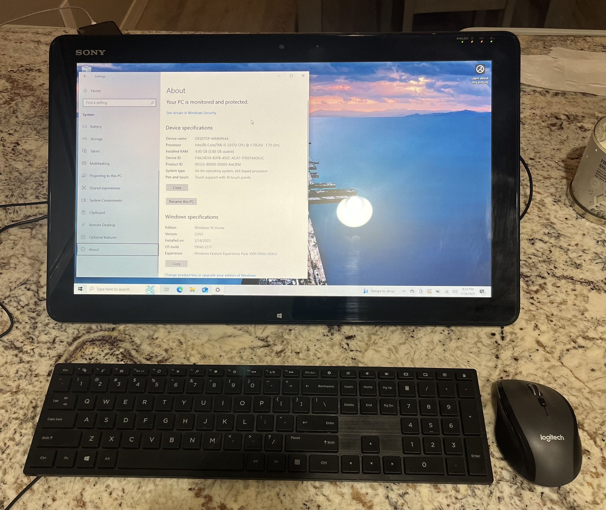 TABLET/ Sony Vaio 20’ Inch All In One - Touchscreen- Good Condition