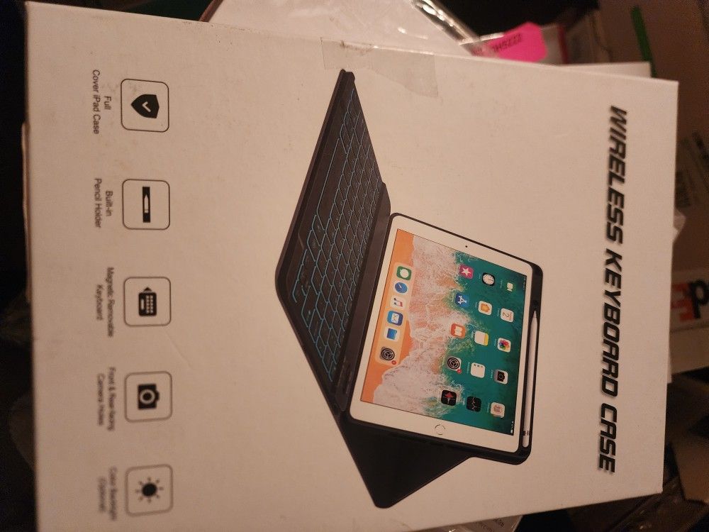 Purple wireless keyboard case ipad 11 inch square camera