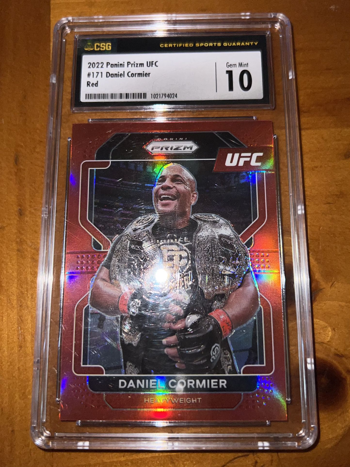 Daniel Cormier Double Champ UFC Panini Prizm Red Authenticated Graded 10