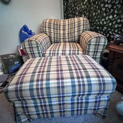 Ethan Allen Chair & Ottoman 