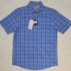 Eddie Bauer Button Up Plaid Shirt Mens Size Small Blue  New