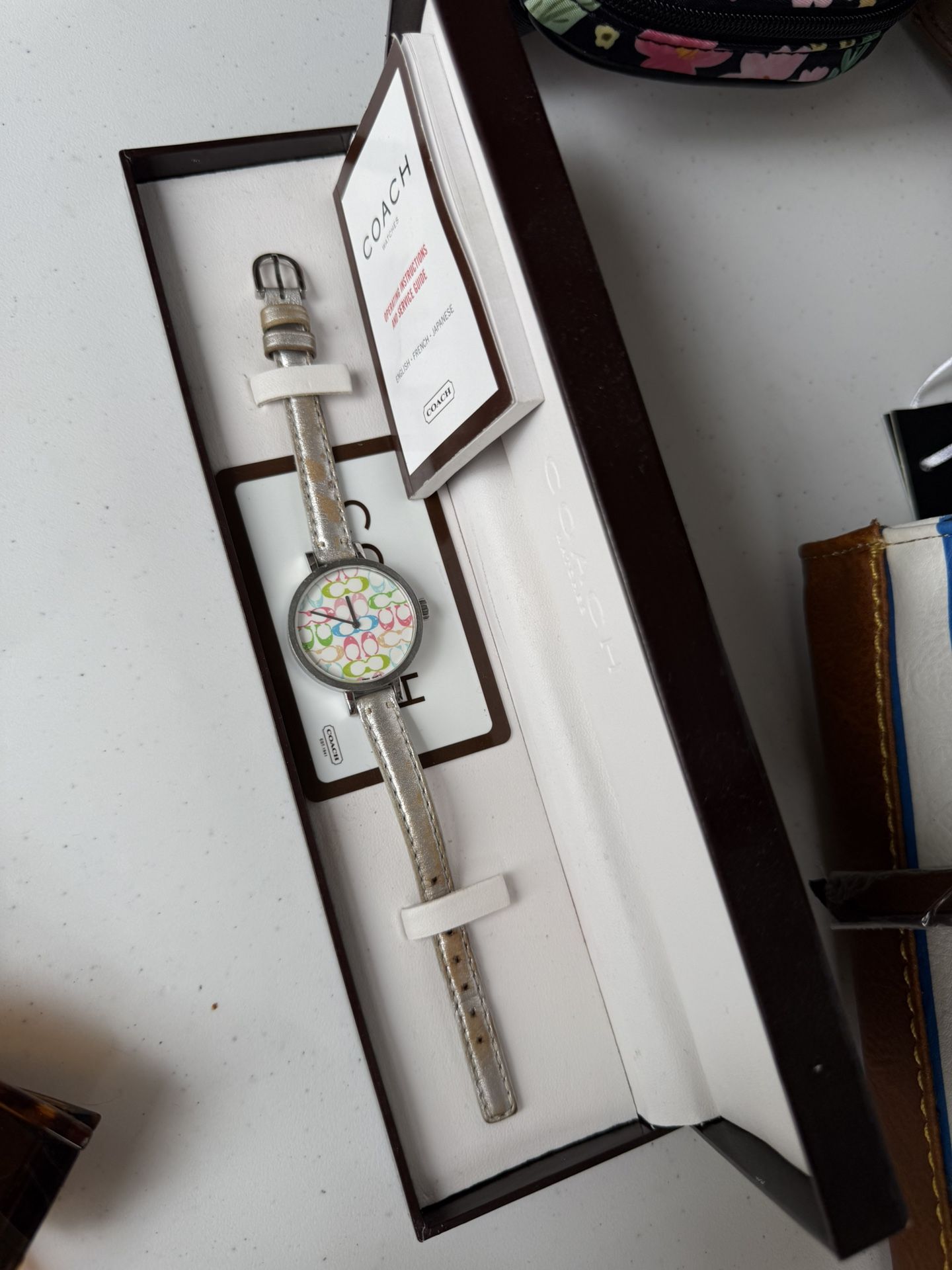 Coach Signature Pattern Women’s Watch – Original Box + Manual