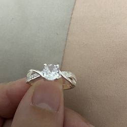 Real 925 Sterling Silver Wedding Ring Size 6