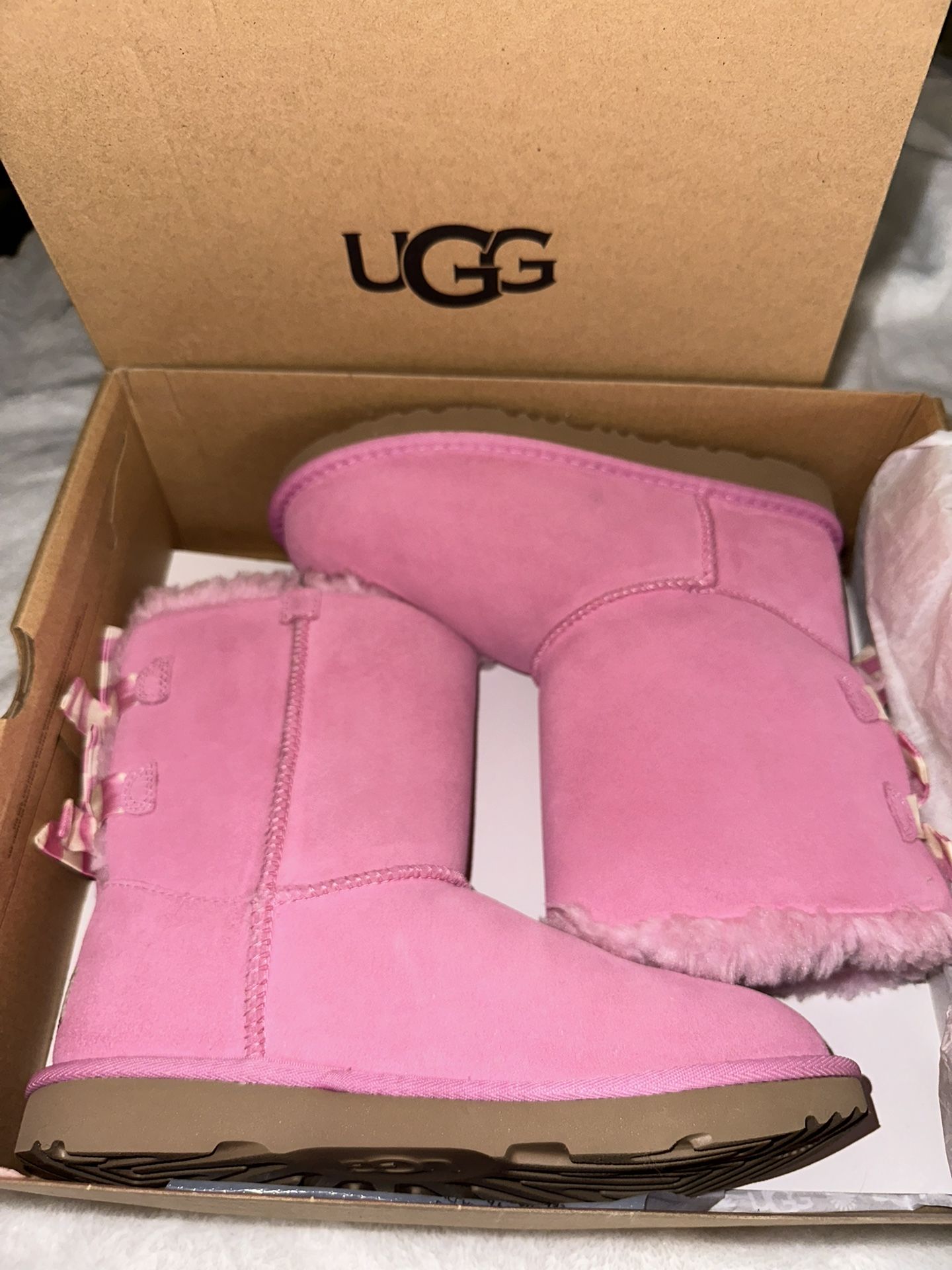UGG Boots Bailey Pink Bow Striped 