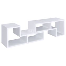 Coaster Velma TV Stand — White Cube Shelves
