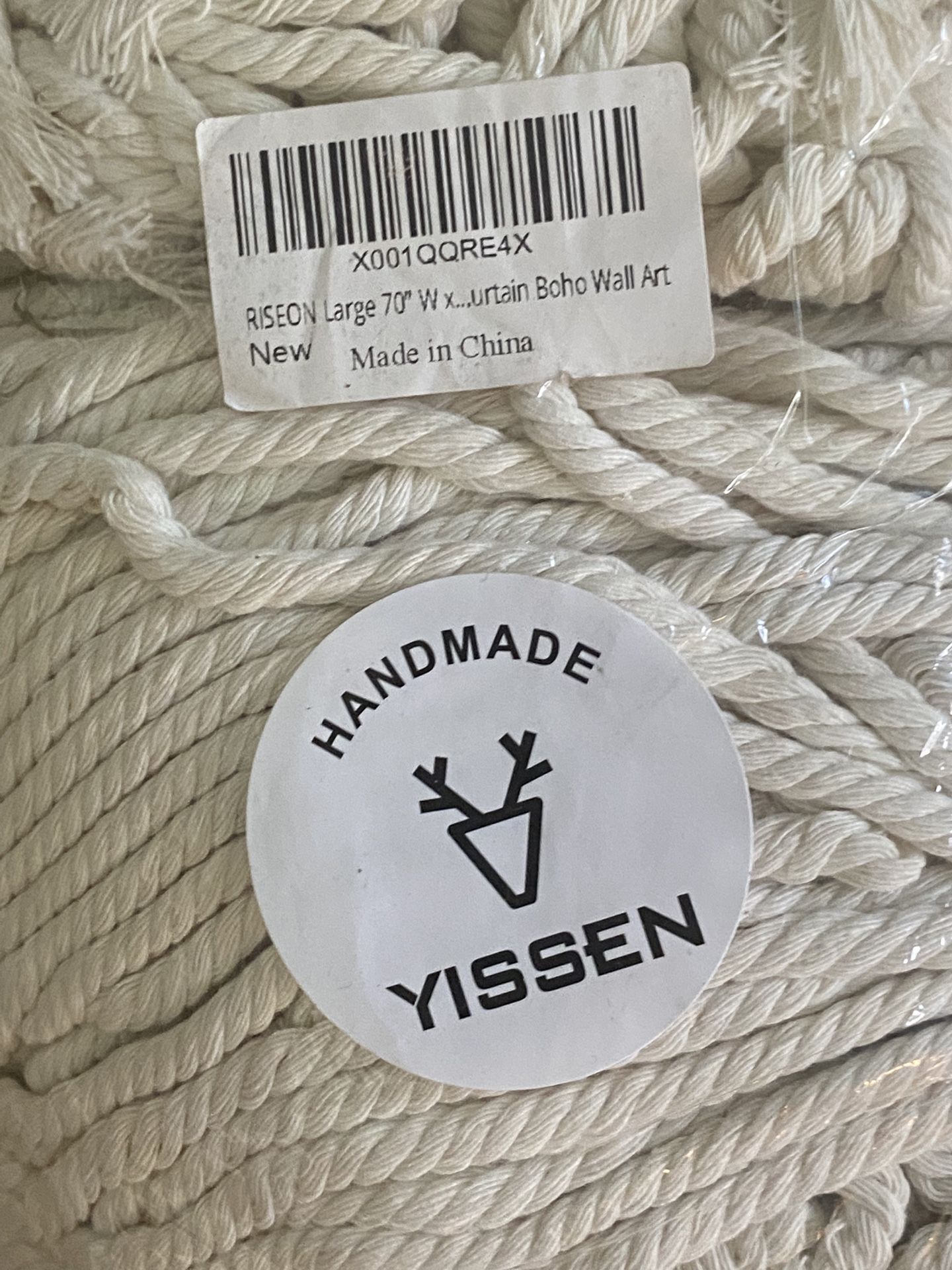 LARGE YISSEN HANDMADE CROCHET BOHO WALL ART..