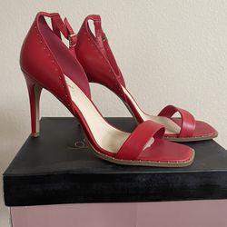 Brand New Fergie Red Womens High Heel Open Toe Ankle Strap Size 11