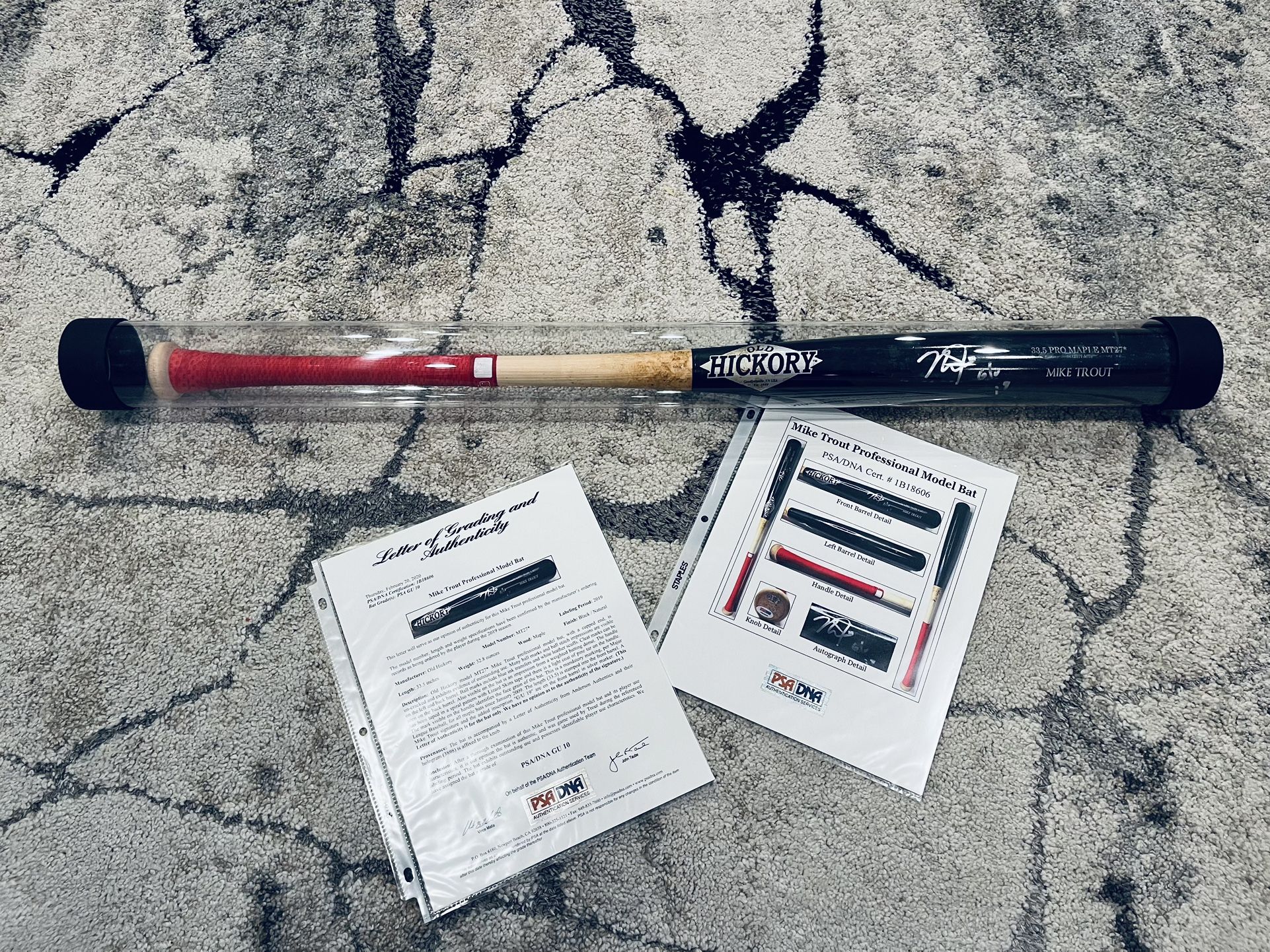 Mike Trout PSA 10 GAME USED 2019 BAT Auto Autographed Signed SILVER INK