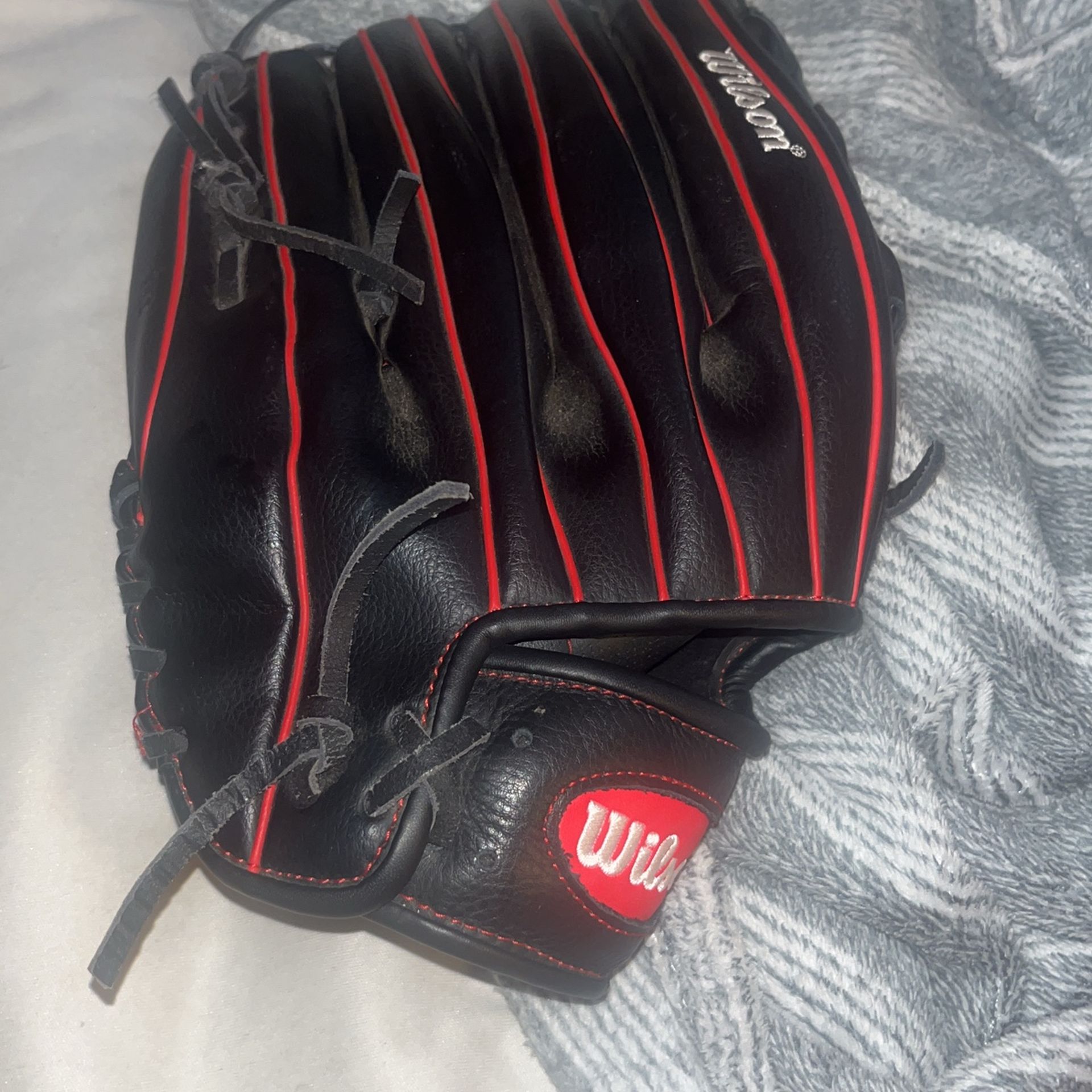 Red And Black Wilson Baseball Glove
