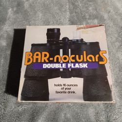 Vintage Bar NOCULARS Double Flask Lightweight New In Box Never Used Gift Funny Cool