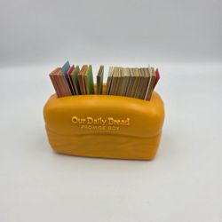 Vintage "Our Daily Bread" Promise Box Loaf Brown Plastic Devotional Bible Cards