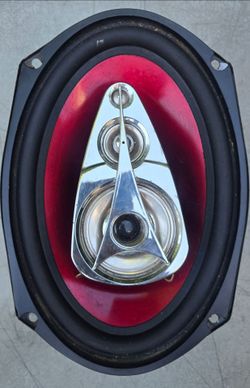 Car Audio Speakers 4ohm Stereo 6x9" 4-way grill covers Red (  Single )