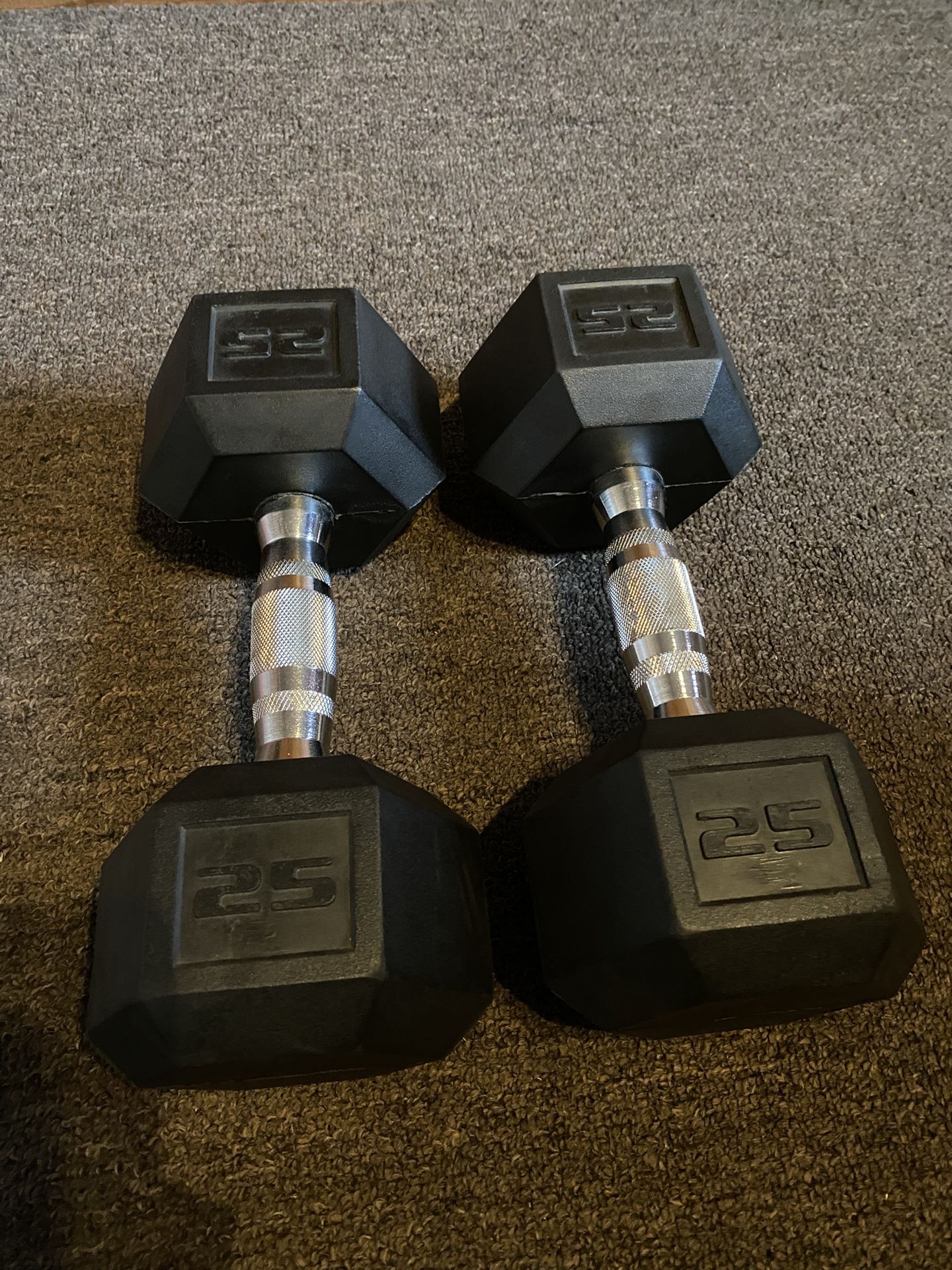 Set of Gym Weights (25 Pound Dumbells)