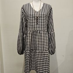 Checkered Black And White Dress XXL