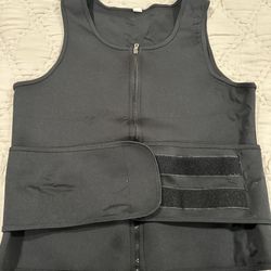 Men Sweat Vest waist Tank Top Black size XXL