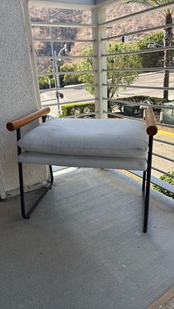 Magnolia Modern Upholstered Bench with Wood Armrests