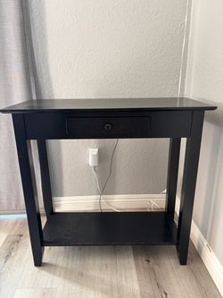 Black Wood Console Table with Drawer