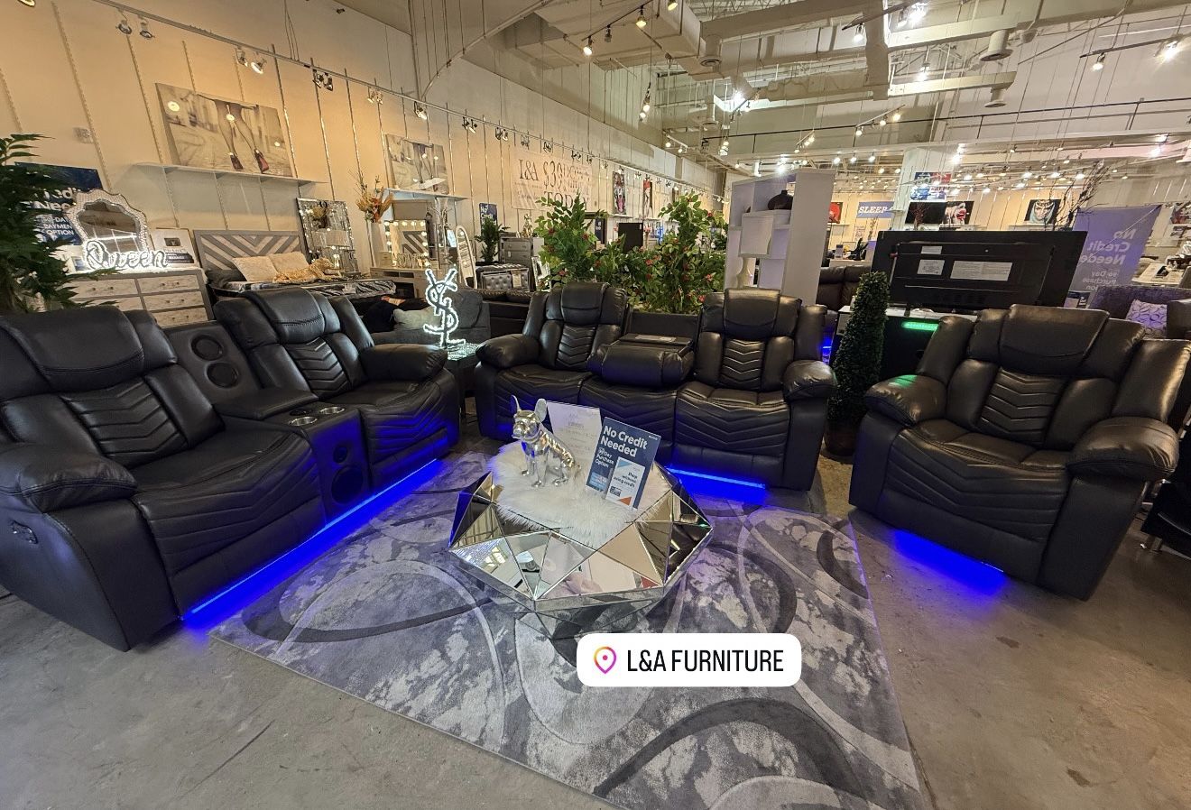 BLUETOOTH LED SOFA, LOVESEAT & CHAIR