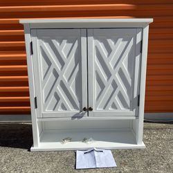 Coventry 27 in. W Wall Cabinet with Two Doors and Open Shelf in White