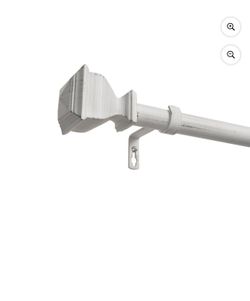 EXCLUSIVE HOME Napoleon 1" Curtain Rod and Finial Set, Distressed White, Adjustable 84"-160"