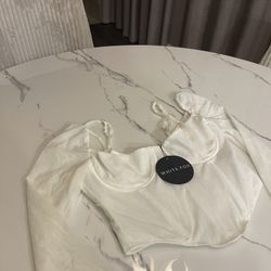Brand New White Fox Long Sleeve Bustier Size M