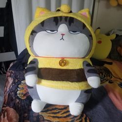 Cat In Bumblebee Costume Plushie!!