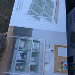 Organizer Stand With Shelf And Bins