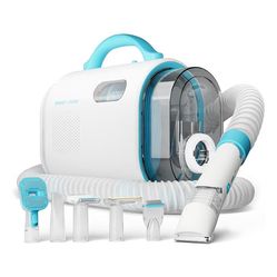 Uproot Clean Pet Groomer Vacuum Kit 7 in 1 - Cat & Dog Grooming Kit with Brush, Detangle, Deshed, Trim, Clean, & Dry Attachments - Complete Cat & Dog