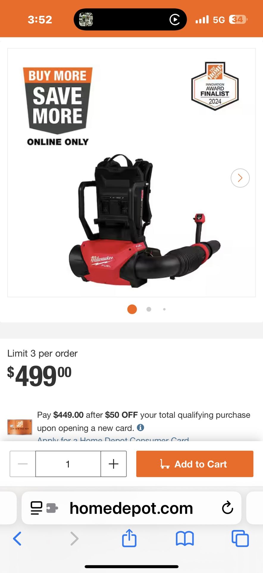 Milwaukee Backpack Blower