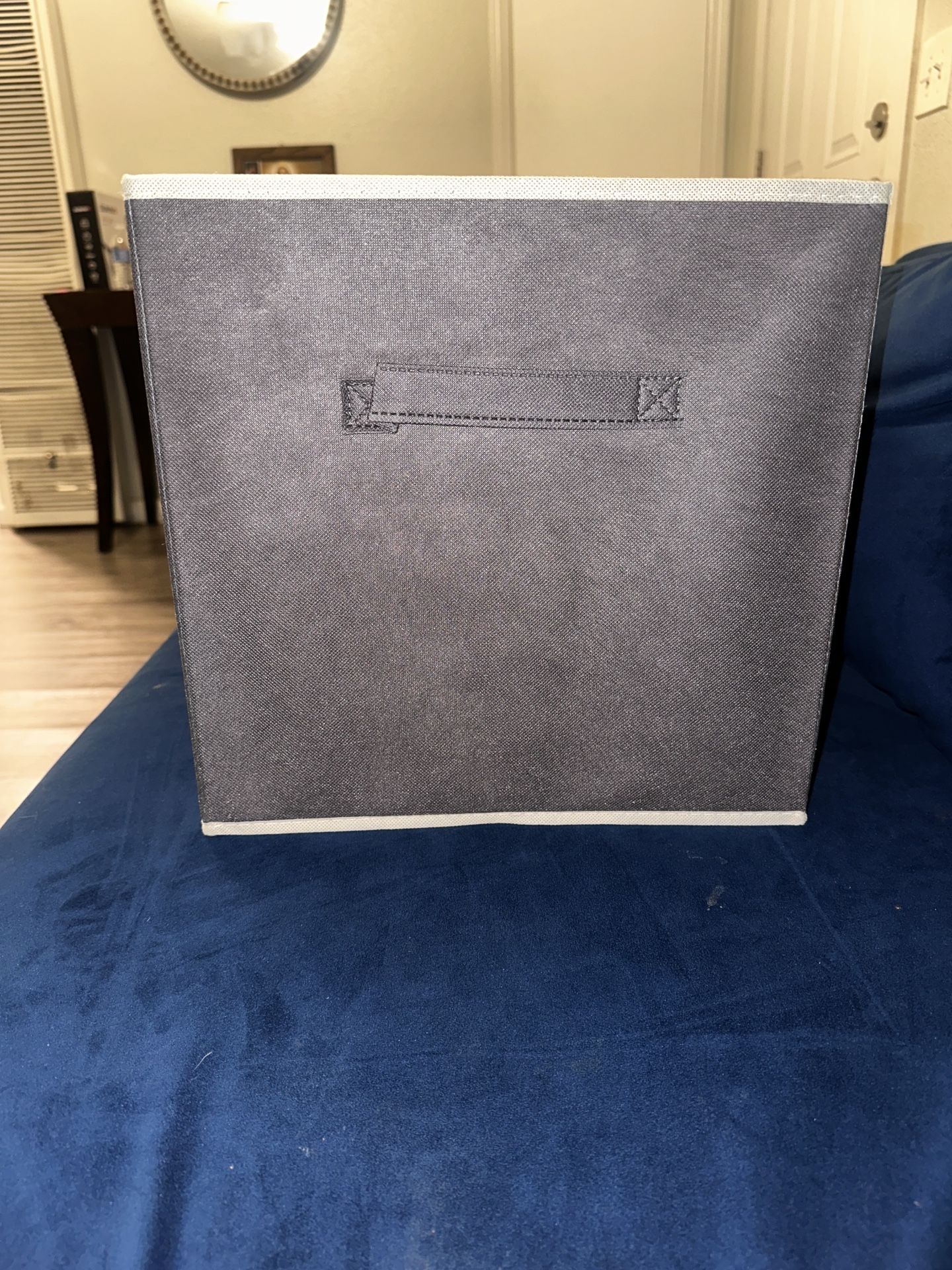 Set of 6 Cube Storage Bins – Grey (10.5”)