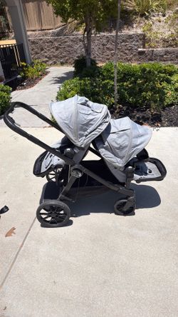 Baby Jogger City Select Lux Stroller - Radiant Slate: Infant Compatibility, Adjustable Handle, Dual Conversion, Foam Tires